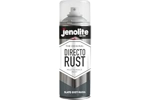 JENOLITE Directorust Vernice Aerosol Lucida | GRIGIO ARDESIA | Vernice spray multisuperficie | Per l'uso su legno, metallo, plastica, ceramica e superfici arrugginite | 400ml | RAL7031