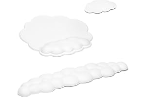 Bczhieulw Poggia polsi per tastiera，Tappetino Mouse ，Gomma Piuma di Memoria ，tappetino mouse tastiera ergonomico per Ufficio Casa Giochi，con Sottobicchieri, Set da tre pezzi bianco