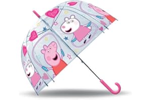 SRV Hub Paraguas de PVC para niños y niñas, resistente al viento, 8 paneles de dibujos animados, paraguas clásico, Brolly para niños unisex a partir de 3 años, transparente