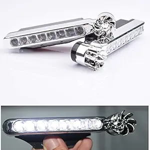 Cdycam Waterproof 8 LED Wind Energy Powered Car Exterior Daytime Fog Light Lamp/Running Light (2 Pieces, White)