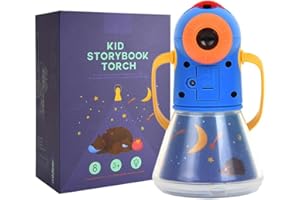 BSTCAR Kinder Projektor Taschenlampe mit 8 Märchen 64 Folien, Sternenhimmel Projektor Nachtlichter Projektor Lampe Geschichte Projektionslichter Nachtlicht Kleinkind Jungen