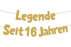 HUKUMA Legende Seit 16 Jahren,16 Geburtstag Junge Mädchen,Lustige Banner 16 Geburtstag,Geburtstagsdeko 16 Jahre Junge,Geschenke Jubiläum 16 Jahre