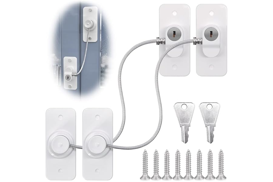 2pcs Window Locks Set for UPVC Windows,Window Restrictor Locks for Children Security with Screws Keys