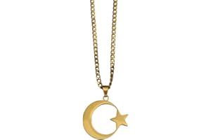 Remi Bijou Necklace with Moon with Star Ay Yildiz with Nazar Boncuk Evil Eye - Muslim Islam Gift