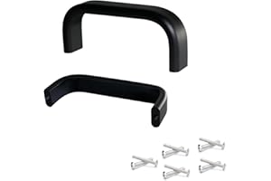 DOXILA 10 x Tiradores Cocina Cajones, Negro Tiradores Armarios Alúmina 96mm Centros de orificio con Tornillos, Tiradores de Arco para Dormitorio Oficina Armario Cajón de la Cómoda