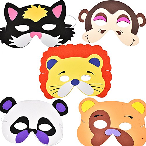 German Trendseller® – 12 x Kinder Party Masken – Mix ┃ Schaumstoff Masken ┃ Ideal für Kindergeburtstag und Karneval ┃ Mitgebsel ┃ 12 Masken - 3