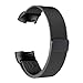 Produktbild Altsommer Armband für Fitbit Charge 3 Milanese Magnetic Edelstahl Armband, Edelstahl Mesh Milanese Magnet mit Interlock-Verschluss Uhrenarmband Replacement für Damen Herren (Schwarz)