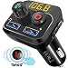 Produktbild FM-Transmitter, Tinzzi Radio Bluetooth V5.0 FM Transmitter Auto mit Bass Booster, Freisprecheinrichtung MP3 Player Car Kit, Support TF Card/USB Disk, Dual USB Ports 5V/3.4A für iPhone und Android