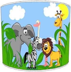 Premier Lampshades Ceiling Cartoon Jungle Animals Childrens Lamp Shades 12 Inch Amazon Co Uk Kitchen Home