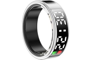 HOORAWWI Anneau intelligent de santé, anneau intelligent pour femmes hommes sommeil oxygène sanguin moniteur de fréquence cardiaque IP68 étanche Fitness Tracker anneau Calories Étape compteur, argent #8