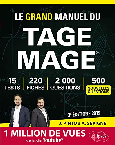 Télécharger Le Grand Manuel du TAGE MAGE - 220 fiches de cours, 15 tests blancs, 2000 questions + corrigés en v Livre eBook France