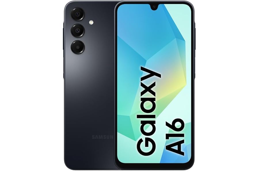 Samsung Galaxy A16 Android 14 Smartphone, Super AMOLED Display 6.7" FHD+, 4GB RAM, 128GB, 5000mAh Battery, IP54 Resistance, Expandable Memory Up to 1.5TB, Black