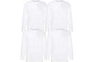 Fruit of the Loom Lot de 4 T-shirts à manches longues M L XL XXL Plusieurs ensembles au choix