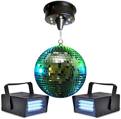 Disco Ball 30 cm + 18 LED Mini Strobe + 2 Motor lytor