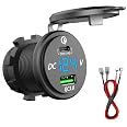 Caricabatterie Auto USB, Fydun Doppia Ricarica Rapida QC3.0 Doppia Presa USB per Caricabatterie Per 12/24V Auto, Moto, Barca, Cellulare, Tablet, MP3, Fotocamera