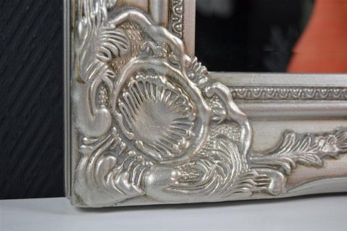 WOW Wandspiegel Spiegel barock antik Silber 100 x 50 cm Facettenschliff - 3