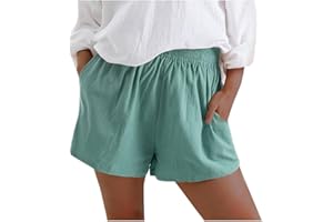 uxxnjfg Pantalon Corto Mujer Ropa Deportiva Verano Shorts Pantalón Corto Lino Moda Talla Grande Deporte Pantalon Corto