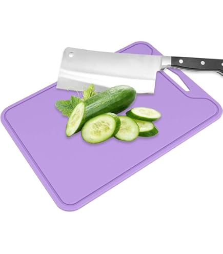 Planche à Découper Flexible En Silicone Alimentaire Yuecoom – Tapis De Coupe Antidérapant Violet, Facile à Nettoyer, Idéal Cuisine Maison