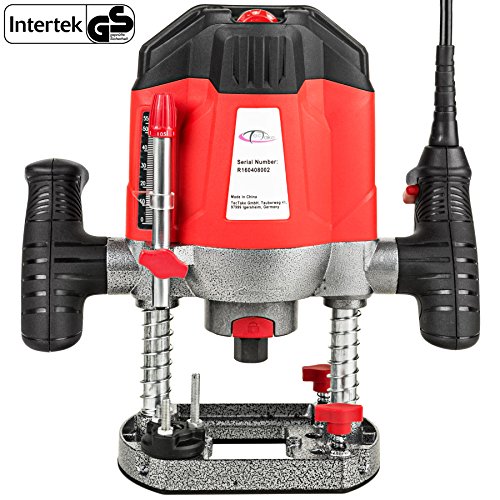 TecTake Oberfräse Holz Fräse Fräsmaschine Hand Kanten Fräser 1200 Watt inkl. 12 Fräser und Hartschalenkoffer - 2