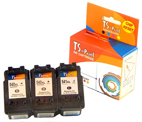 TS-Print® Tintenpatronen kompatibel zu Canon PG-540XL bk + CL-541XL c / 3er Set / 2x 30ml schwarz black und 1x 24ml farbig color mit Füllstandanzeige