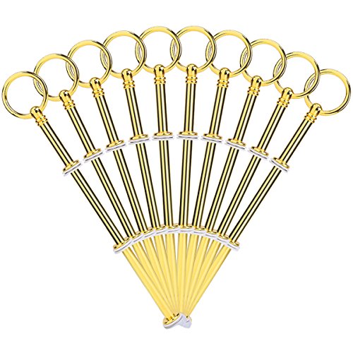 10 x Rund Golden mini Metallstangen Mittellochausstech für 2 bis 3 Etage Etagere Etagenplatte Hochzeitstorte Tortenständer 21cm - 2