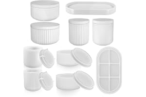 AUGESAK 5 Stück Silikonform Vase,4 Vase+1 Paletten,Vase Gießformen Silikon mit Deckel,DIY Vases Resin Formen,Silikonform Blumentopf,Zur Herstellung von Vasen