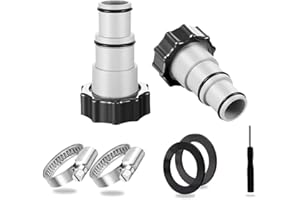 KAQISEN Pool Adapter A für Intex Pool, Poolschlauch Adapter, mit Innengewinde zum Verschrauben, Anschlussset Schlauchadapter 32-38 mm für Pumpen Pool Zubehör(2 Stück)