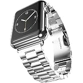 Minesk Apple Watch ile Uyumlu Metal Kordon 42mm 44mm 45mm 46mm 49mm (G&uuml;m&uuml;ş) | Premium Paslanmaz &Ccedil;elik Kordon Ultra 4 3 2 1 SE