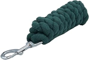 AUTUMNN EQUESTRIAN Cotton Lead Rope For Horses Heavy Duty Metal Trigger Clip 2 Meters Long Quality Lead Rope (BOTTLE GREEN, PACK OF 1)