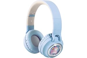VuyKoo Bluetooth Casque Audio Enfants avec HD Microphone/Lumières LED, sans Fil Ecouteurs Enfants pour Filles/Garçons, Son Stéréo Casque Audio Enfants pour Smartphone,iPad,Tablet (Bleu)