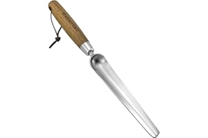 Haliaeetus Seeding Widger, Stainless Steel Garden Planting Trowel for Repotting, Long and Narrow Widger for Weeding from Tight Areas, Hand Transplanter with Wood Handle for Planting, Weeding, Digging