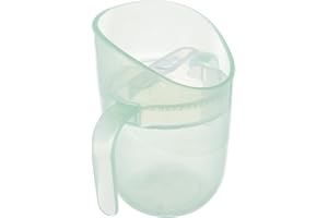 LOVI Trainingsbecher für Kinder Genius 150 ml, Trinken ohne Zurücklehnen, Neutral für Kiefer und Sprache, Transparenter, Für kleine Hände (Pistachio)