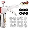 WSK Kitchen Press Slicer Stainless Steel Kitchen Press/Noodles/Murukku Maker with 15 sieves and 6 Plastic Sieves for Cake Decor Kitchen Accessories KA3114-001