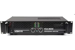 VONYX VXA-1500 MKII 1500W PA Power Amplifier - Stereo & Bridge Mode Audio Power Amplifier, 2-Channel PA System Amplifier, Rack-Mountable, Professional Use, Low Noise & Ground Lift Switch