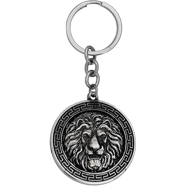 Excite Store Antique Lion Hairy Face Head Mens Keychain Wild
