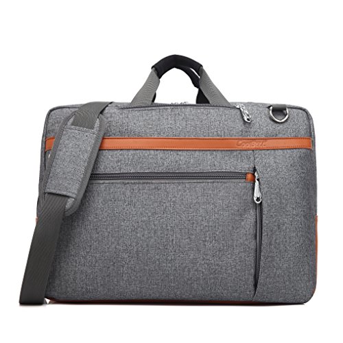 Preisvergleich Produktbild UtoteBag Umwandelbar Laptoptasche Laptop Schultertasche Umhängetasche Nylon Messenger Bag Businesstasche Dienstreise Aktentasche für 17,3 Zoll Laptop Notebook (Grau)