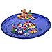Discoball Foldable Toy Storage Bag , Kids Toys Organiser Rug Play Mat Portable Drawstring Bag 60 Inch Blue