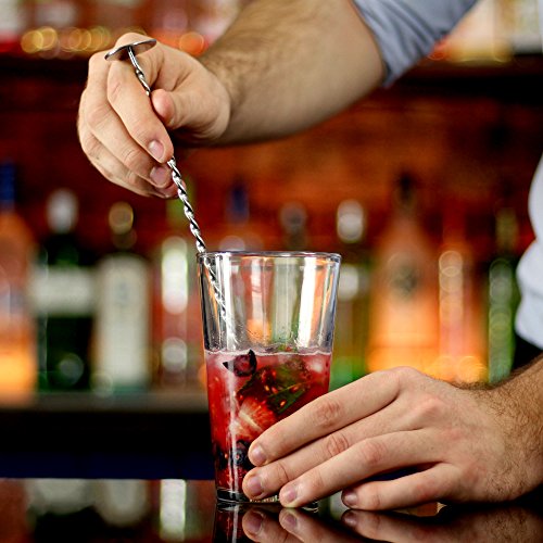 Manhattan Cocktail-Shaker Set in recycelbarer Box von bar@drinkstuff | Kit zum Zubereiten von Cocktails zu Hause mit Manhattan Mixer, Cocktail-Buch (Englisch), Cocktailsieb, Stößel, gedrehtem Barlöffel, 25ml & 50ml Fingerhut-Barmaß - 6
