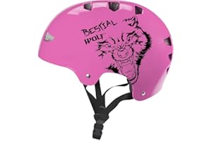 Bestial Wolf | Casco | Skateboard | Monopattino Bambino Freestyle | Skate | Monopattino acrobatico | BMX | Omologato CE | Sport e Outdoor | Regolabile Unisex | 8 a 99 anni