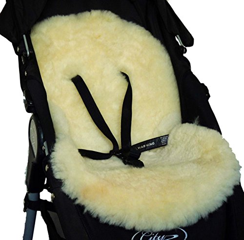 SHEEPSKIN BUGGY PUSHCHAIR PRAM CAR SEAT LINER MAT - 100% NATURAL TANNED HERBAL RELUGAN