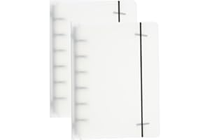 PATIKIL Pokrowiec na segregator A7, 2 szt., PP, 6-pierścieniowy, okrągły segregator z czarnym paskiem mocującym, metalowy zamek, ochraniacz na luźne liście, notatnik do wielokrotnego napełniania,