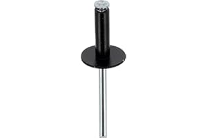 Restagraf - Rivets Épanouis Noirs pour Plaques d'Immatriculation - Diamètre 4,8 mm - Fixation Durable sur Carrosserie ou Support Plastique - Réf. 224867 - Blister de 19