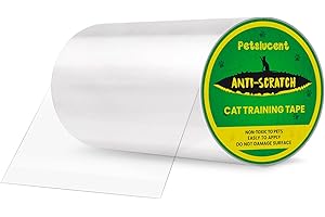 Petslucent Cat Anti Scratch Tape, Door Protector from Dog Scratching, Cat Anti Scratch Tape, Clear Training Self Adhesive Tape for Carpet, Sofa, Couch, Door (20CM X 5M)