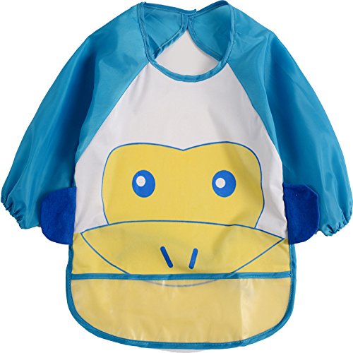 Haimoburg 5er Pack Wasserdicht Ärmellätzchen Nässeschutz Babylätzchen mit Auffangschale 1 bis 3 Jahre alt - 2