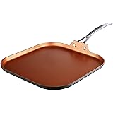 Amazon Brand – Eono Griddle Pan -Non Stick Oven Safe Square Pancake Frying Pan -Stay Cool Handle -Aluminium Copper Frying Pan