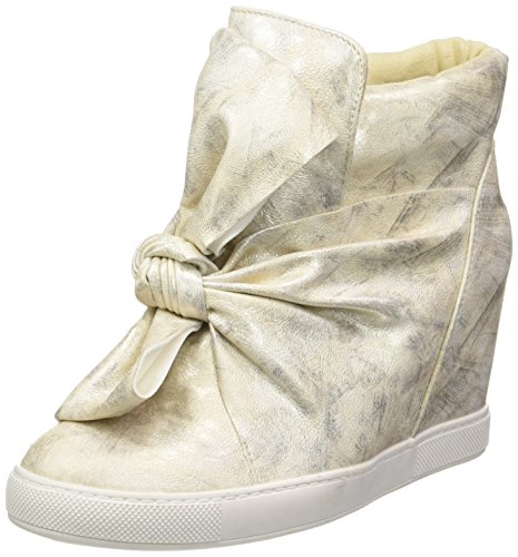 Angkorly - Zapatillas Moda Deportivos Plataforma Mujer Pajarita Brillantes Talón Plataforma 9 CM - Oro 88-115 T 39