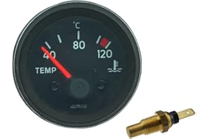 BIOPOEL Universal Temperaturanzeige mit Sensor, 40-120°C, 12 Volt, Ø 52 mm