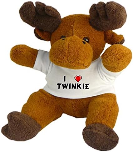 Shopzeus Plush Reindeer (Rudolf) with I love Twinkie t-shirt (first name/surname/nickname)