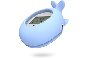 SUWIWKKOA Waterproof Baby Bath Thermometer - Floating Digital Thermometer With Mute Alarm - BPA Free Bath Time Toy