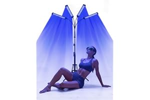 JITESY Bräunungslampe,460NM&490NM Bräunungslampe,60W Blaues Licht Bräunungslicht Solarium für Den Heimgebrauch Gesicht Und Körper,Doppelte Halterung Gesichtsbräuner Solarium mit 432 Stück LEDs